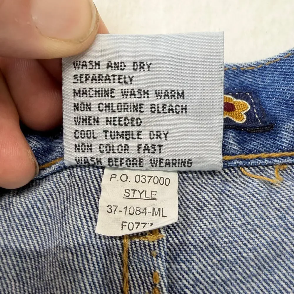 Gasoline‎ Girls Jeans Size 16 (24” Waist) Button Fly Blue Denim Jeans